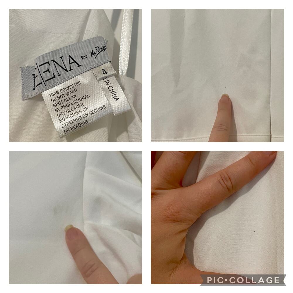NWT Leena Mac Duggal Asymmetric One Shoulder Wedding Dress Gown Bridal 4 White - Picture 10 of 12